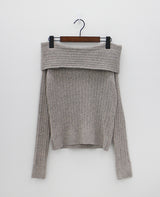 フラッシュオフザショルダーニット / Flash Off-the-shoulder knit (3color)