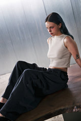 H-T CARGO BALLOON SWEAT PANTS (Charcoal) / カーゴバルーンスウェットパンツ