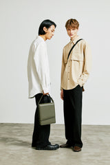 trench welt pocket shirt jacket beige (6615485153398)