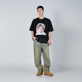BABY FACE WAVE HAIR SHORT SLEEVE T-SHIRT BLACK 