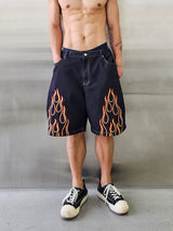 フレイム刺繡バミューダパンツ/VENTIQUE Flame embroidery Bermuda Shorts 2color