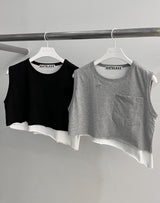 カッターノースリーブトップ/CUTTER SLEEVELESS TOP