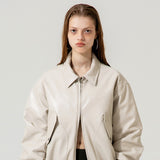 エコレザーMA-1ジャケット / ECO LEATHER MA-1 JACKET