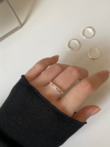 [4 set] point cubic layered ring set