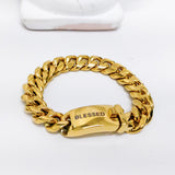 [BLESSEDBULLET]STEEL LINE CRUVE CHAIN BRACELET_ANTIQUE SILVER/ANTIQUE GOLD (4625480220790)