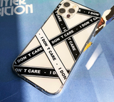 ホワイトブラックラインレタリングフォーンケース / White Black Line Lettering Phone Case