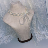 ミックスパールリボンタイチョーカー / mix pearl ribbon tie choker