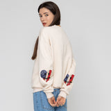 エルボースター＆ストライプスマイルハートスウェットシャツ/Elbow Stars and Stripes Smile Heart Sweatshirt