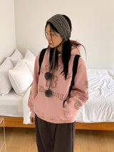 [Brushed lining] Restin overfit hooded t-shirt