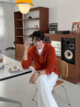 LMN ウェルネス 2WAYフード付きニットジップアップ（4色）