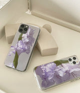 パープルフラワーAアイフォンケース(ジェリーハード)/[jellhard case] purple flower A