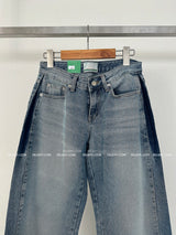 Pintuck Coloring Low Rise Wide Jeans