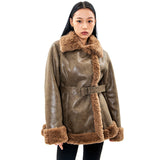 クラックレザーシアリングマスタングジャケット / CRACK LEATHER SHEARING MUSTANG JACKET