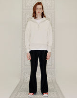 HALF ZIP UP PUNCHING RHOMBUS SWEATER IVORY (6691448455286)