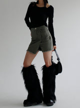 ファーレッグウォーマー/Fur Leg Warmer [ Black ]