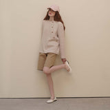 Oat Waffle Button Tee