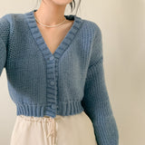 [3color] FLUID BALLOON V-NECK CARDIGAN