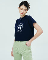 ROMAN TYPO LOGO TSHIRT-NAVY (6681175457910)