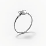 Flat heart ring silver