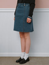 DENIM MIDI SKIRT BLUE