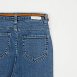 セミブーツカットフィットベルトセットデニムパンツ / LEE EUN-JI WORN SEMI BOOTSCUT FIT BELT SET DENIM PANTS [6880]