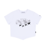 [NF] GLOW DIAGONAL CROP TEE (WHITE)_F23QB488