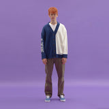INTARSIA HALF HALF KNIT CARDIGAN_DARK BLUE (6610757124214)