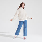ハイネックダンブルフリーススウェットシャツ/HIGH NECK DUMBLE FLEECE SWEATSHIRT_IVORY