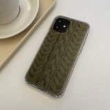 CABLE KNIT HARD JELL CASE_KHAKI