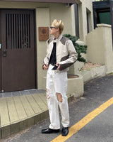ニーディスミスホワイトデニムパンツ / MZ234 Knee Dismiss White Denim Pants