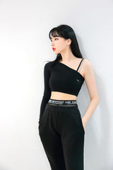チェーンオフショルダークロップT/TOP(7002) Chain Off Shoulder Crop Tee