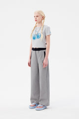 ビッグチェリーホットフィックスポイントクロップTシャツ / BIG CHERRY HOTFIX POINT CROP T-SHIRT [MELANGE GRAY]