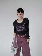 カットクロップTシャツ / Cut Crop T-shirt (3color)