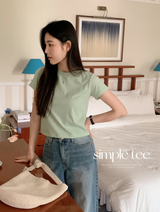 コットンクロップ半袖Tシャツ (6color)