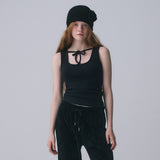 STRIPE HIGH NECK LAYERED TEE, BLACK