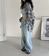 [UNISEX] String checkered shirt