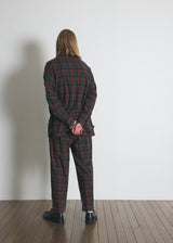 DREAMCATCHER CHECK LOOSE-FIT PANTS (Khaki) (6680169611382)