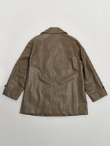 FAUX LEATHER PEACOAT CEDAR (6594030141558)
