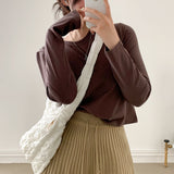 [BELLIDE MADE] MULTI-Half CROPED PLAIN LONG SLEEVE