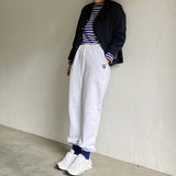 スマイルフラワースウェットパンツ / smile flower sweat jogger pants (4649643769974)