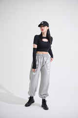 ウォーマーブラックホールクロップTシャツ / TOP(9136) Warmer Black Hole Crop Tee