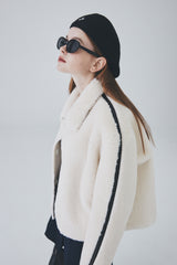 ビーガンレザーラインファージャケット / Vegan Leather Line Fur Jacket
