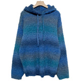 (UNISEX) カラフルグラデーションオーバーニットフード