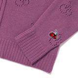 チェリーカラージップアップニット / CHERRY COLLAR ZIP UP KNIT KS [PURPLE]