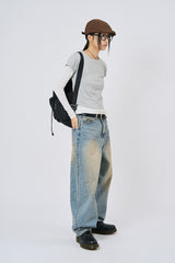 Milano balloon wide denim pants
