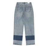 2トーンミックスロールアップデニムパンツ/TWO TONE MIXED ROLL UP DENIM PANTS [6605]