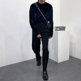 CRベルベットモックネックロングスリーブシャツ/CR Velvet Mock-neck Long-Sleeved Shirt (4 colors)