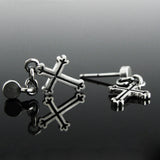 クロスシルバーイヤリング / Grapevine-D2 cross silver earring (4593028661366)