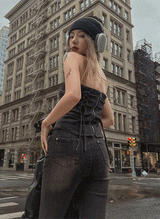 [MADE] Lan archive eyelet denim top