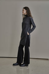 サイドスリットタートルネック/SIDE SLIT TURTLENECK_CHARCOAL